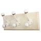 Cream Double Loop Ceramic Iron Wooden Hooks